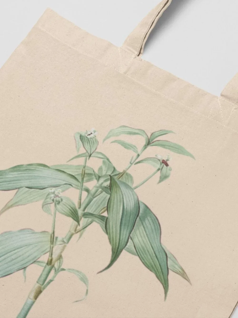Zanonia's Commelina Vintage Floral Print Graphic Canvas Tote Bag